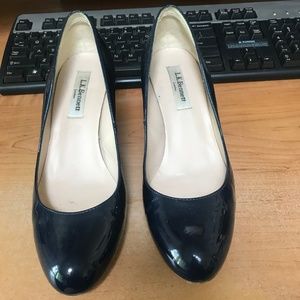 L.K. Bennett Navy Wedges